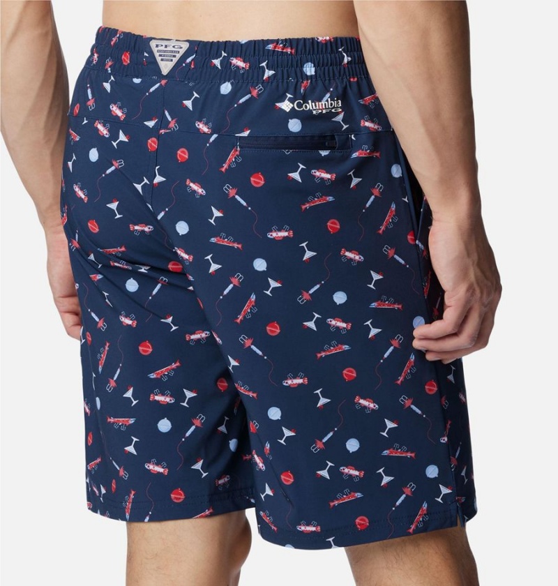 Navy Men's Columbia PFG Super Slack Tide Hybrid Water Shorts | VULOG-3904