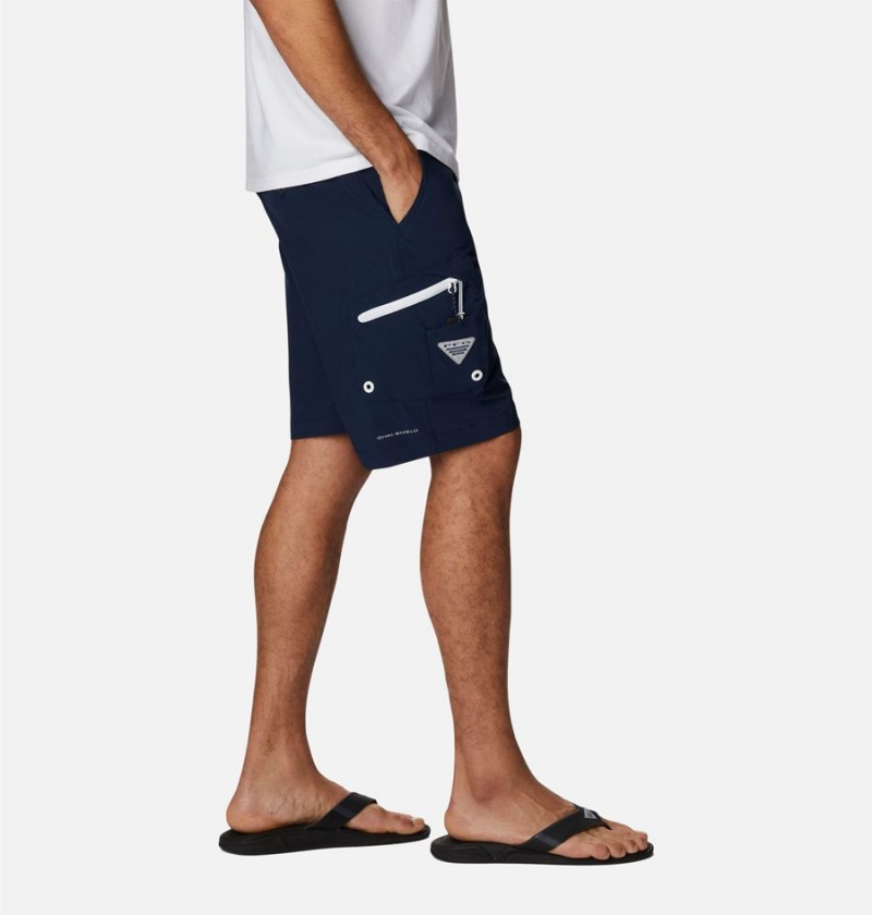 Navy Men's Columbia PFG Terminal Tackle Shorts | POMXU-9234