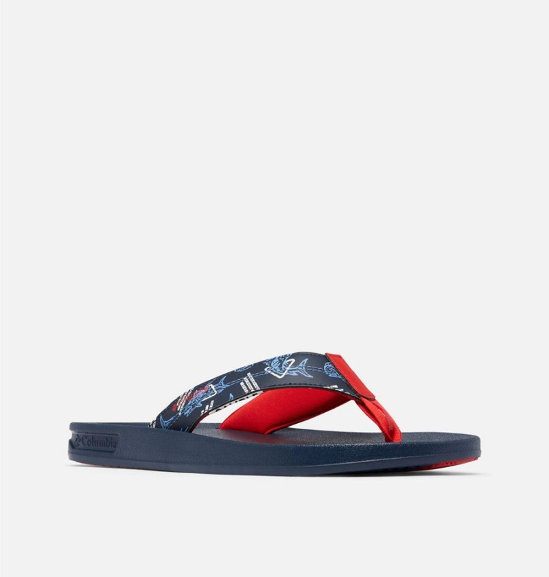 Navy Men's Columbia PFG Tidal Ray Flip Flop Sandals | JUNZQ-3657