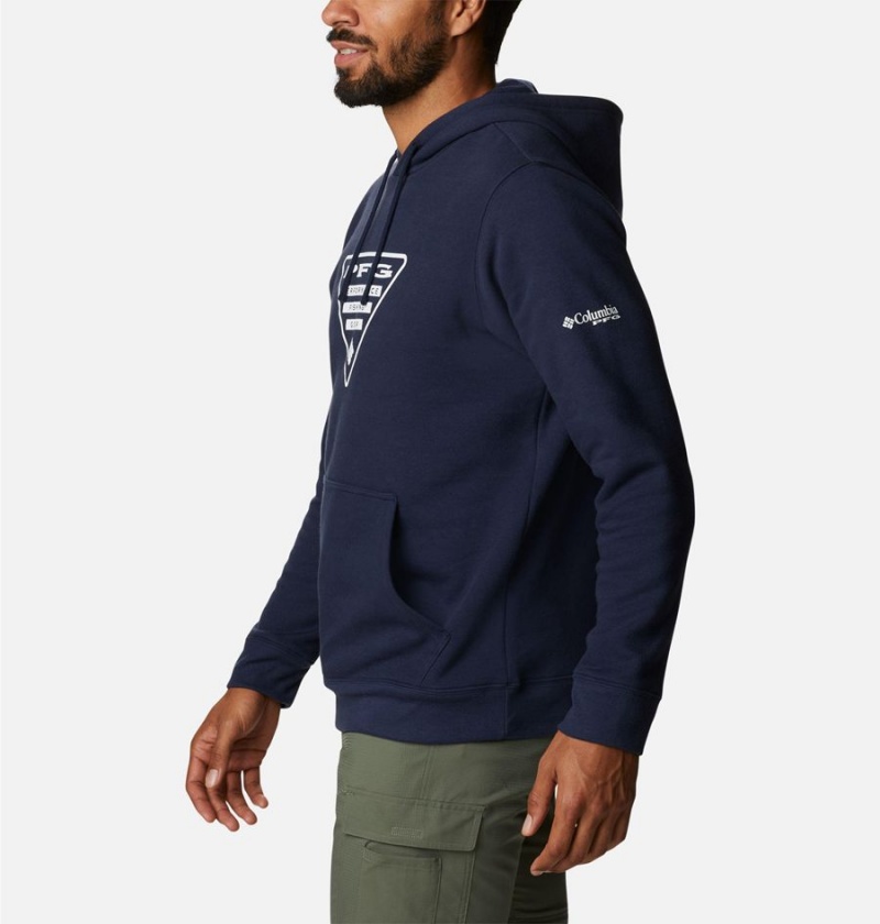 Navy Men's Columbia PFG Triangle II Hoodie | GAWSB-9051