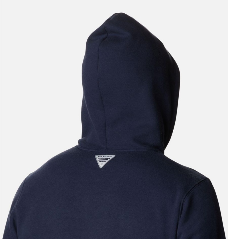 Navy Men's Columbia PFG Triangle II Hoodie | GAWSB-9051