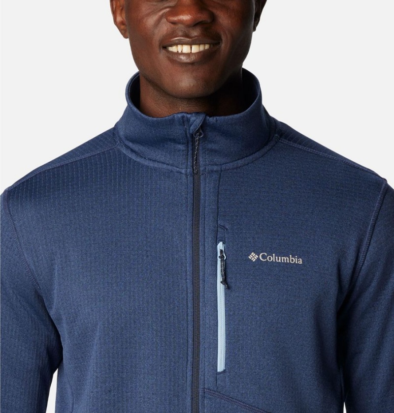 Navy Men's Columbia Park View Full Zip Fleece Jacket | HQICZ-7863