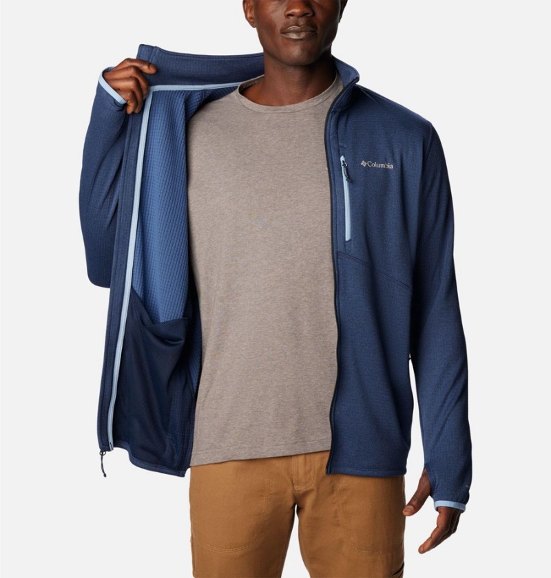 Navy Men's Columbia Park View Full Zip Fleece Jacket | HQICZ-7863