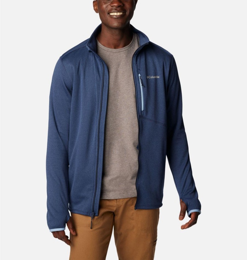 Navy Men's Columbia Park View Full Zip Fleece Jacket | HQICZ-7863