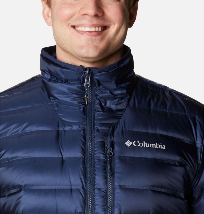 Navy Men's Columbia Pebble Peak Insulated Puffer Jacket | SIYKC-0239