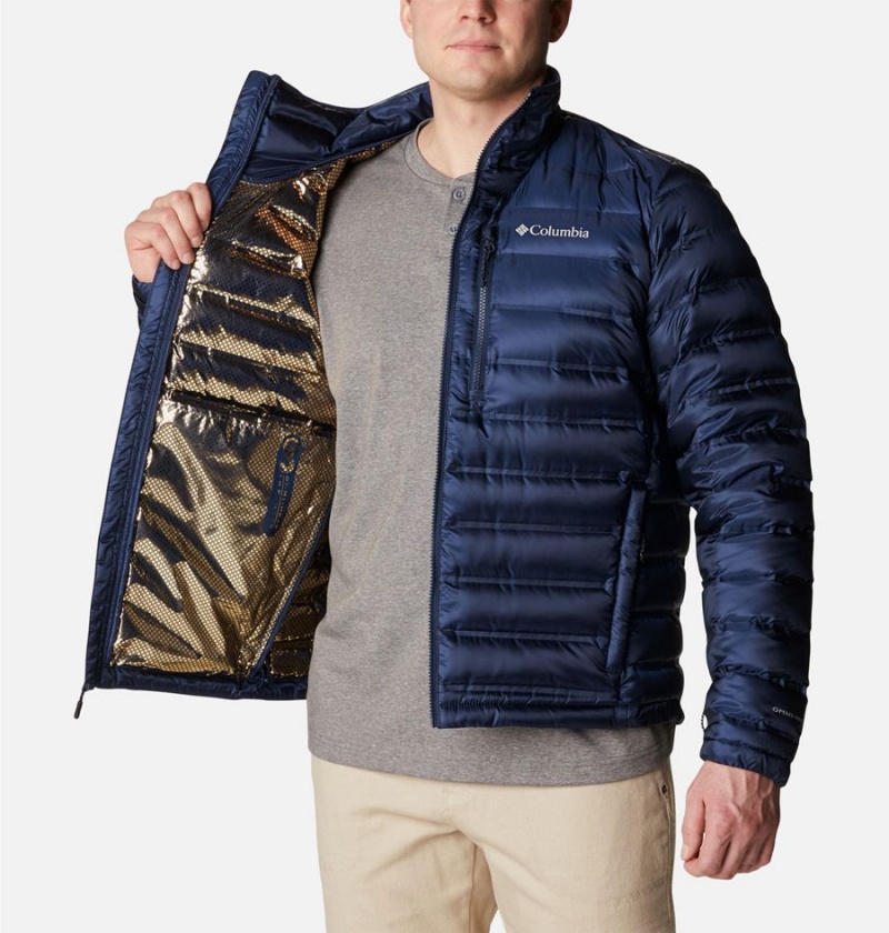 Navy Men's Columbia Pebble Peak Insulated Puffer Jacket | SIYKC-0239