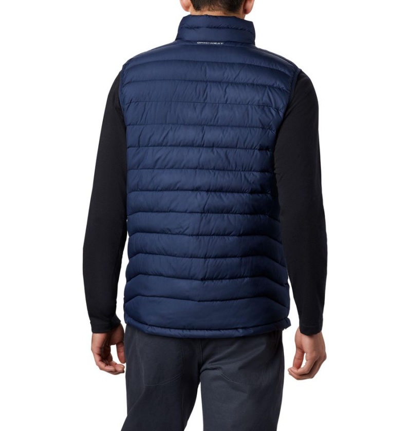 Navy Men's Columbia Powder Lite Vest | TIRXV-6735