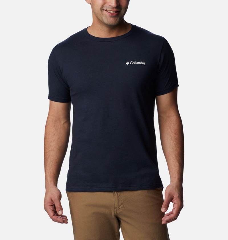 Navy Men's Columbia Ridge Graphic T-Shirt | PSVIR-0471