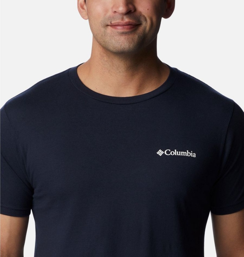 Navy Men's Columbia Ridge Graphic T-Shirt | PSVIR-0471