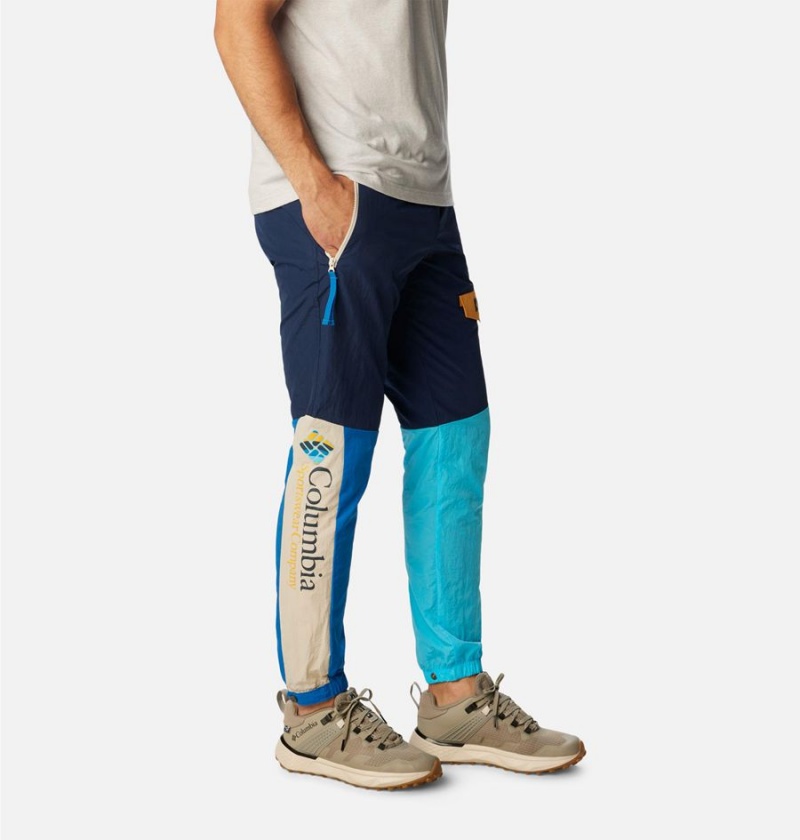 Navy Men's Columbia Riptide Retro Pants | QBSUR-0642