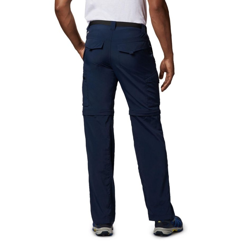 Navy Men's Columbia Silver Ridge Convertible Pants | UOYGS-3719