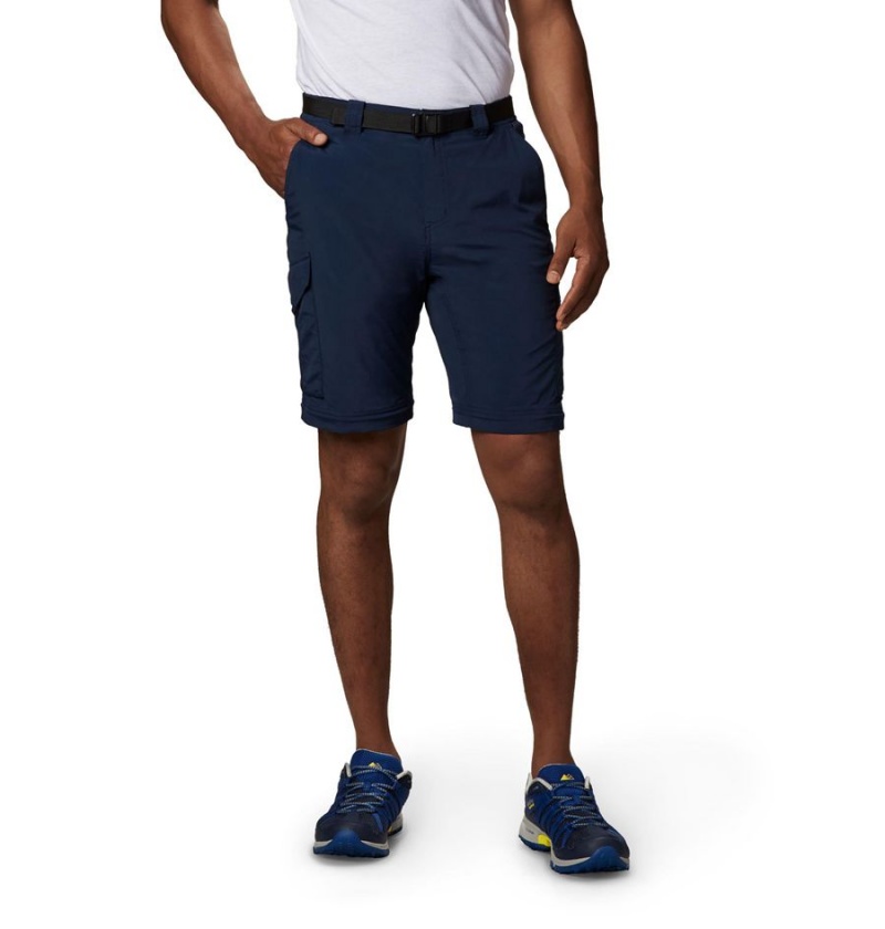 Navy Men's Columbia Silver Ridge Convertible Pants | UOYGS-3719