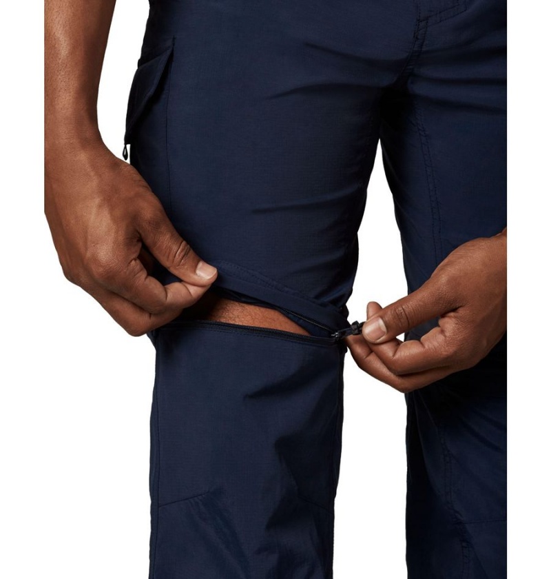 Navy Men's Columbia Silver Ridge Convertible Pants | UOYGS-3719