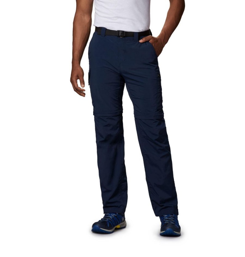 Navy Men\'s Columbia Silver Ridge Convertible Pants | UOYGS-3719