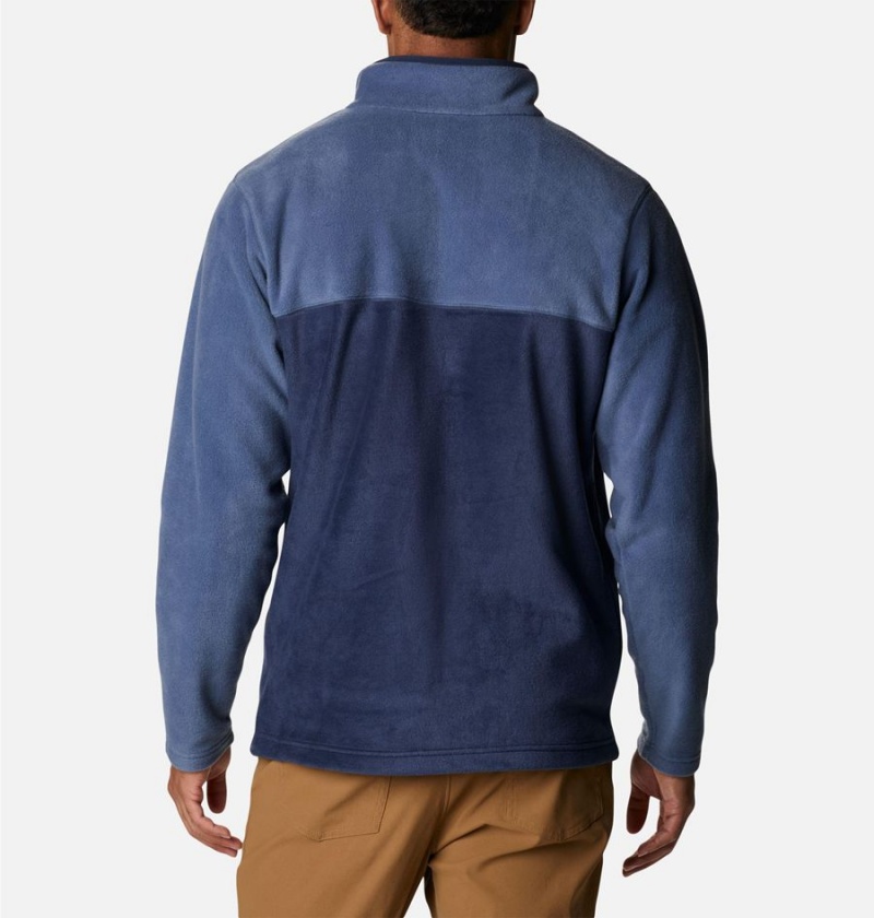 Navy Men's Columbia Steens Mountain Half Snap Fleece Pullover | SVWOR-5036