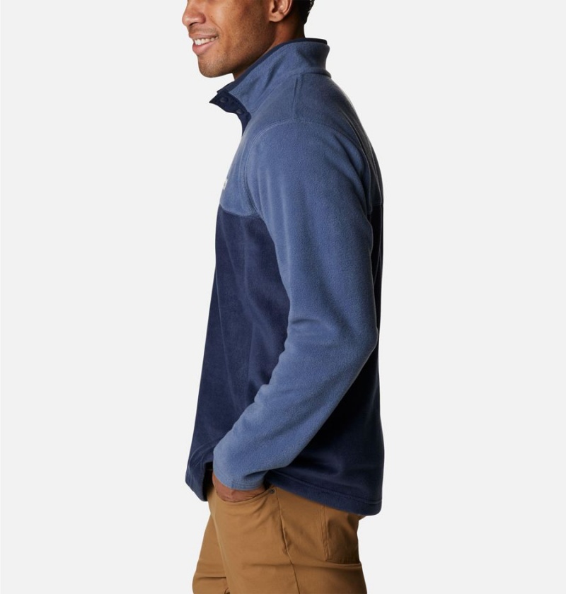 Navy Men's Columbia Steens Mountain Half Snap Fleece Pullover | SVWOR-5036