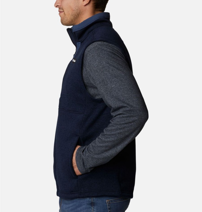 Navy Men's Columbia Sweater Weather Vest | UIVNM-1748