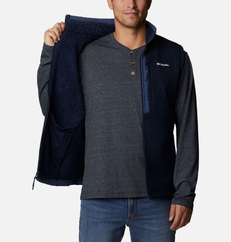 Navy Men's Columbia Sweater Weather Vest | UIVNM-1748