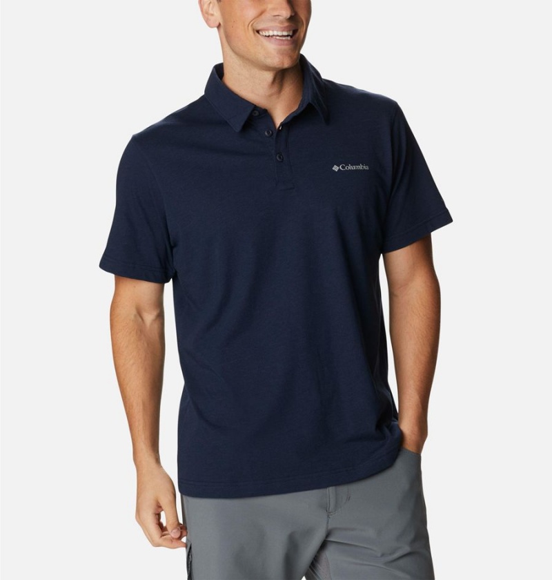 Navy Men's Columbia Thistletown Hills Polo Shirt | RYXQF-2458