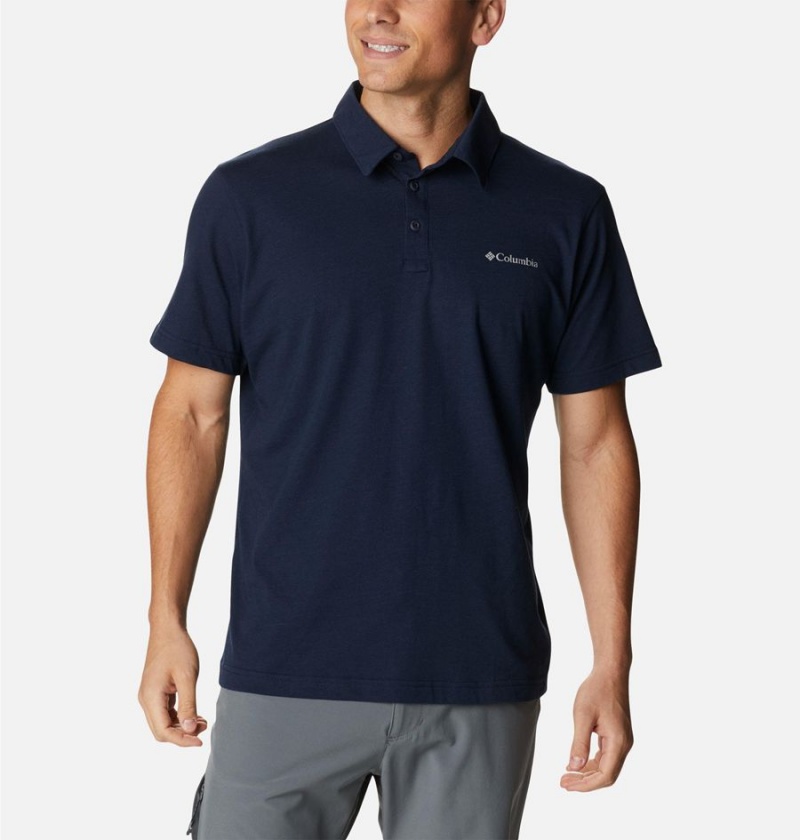 Navy Men\'s Columbia Thistletown Hills Polo Shirt | RYXQF-2458