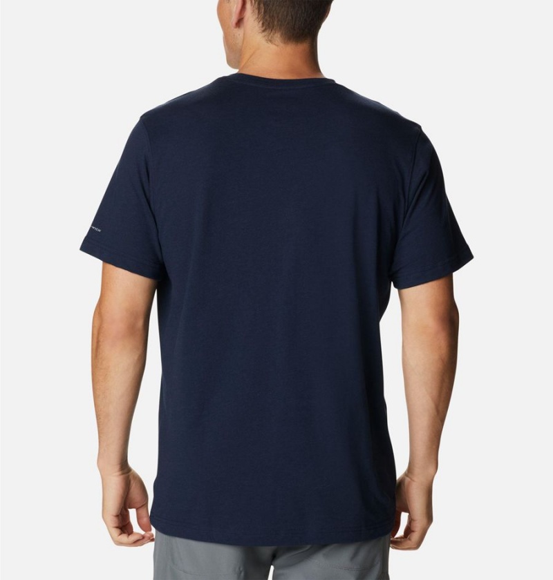 Navy Men's Columbia Thistletown Hills Short Sleeve T-Shirt | HKQXM-0971