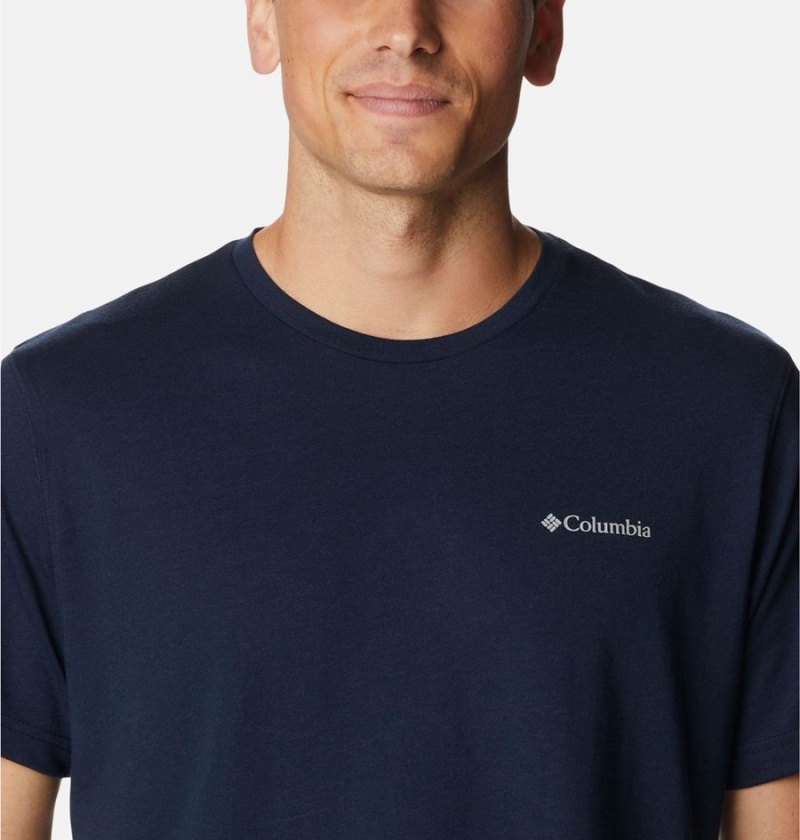 Navy Men's Columbia Thistletown Hills Short Sleeve T-Shirt | HKQXM-0971