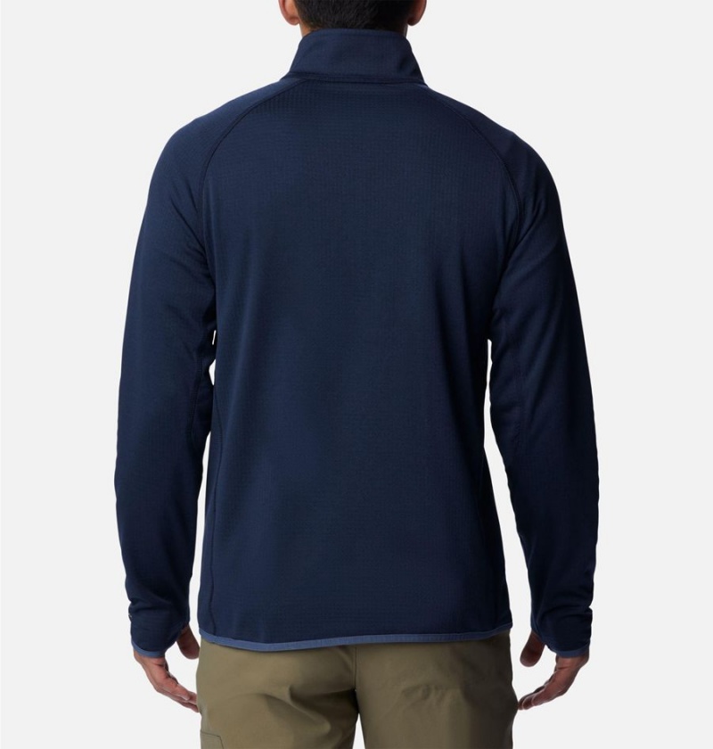 Navy Men's Columbia Triple Canyon Half Zip Pullover | OHSCJ-9436