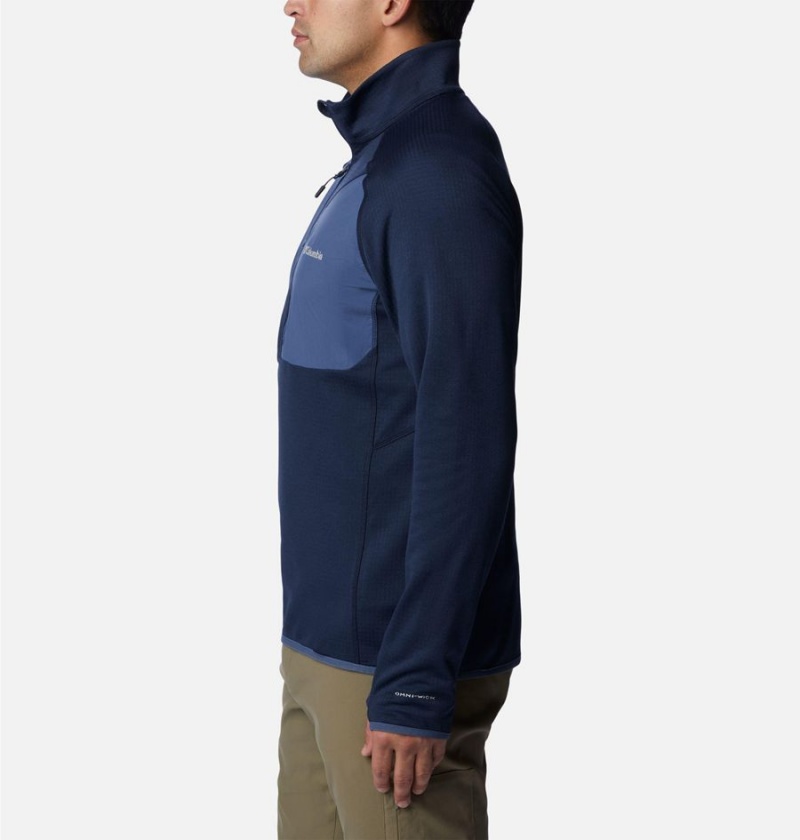 Navy Men's Columbia Triple Canyon Half Zip Pullover | OHSCJ-9436