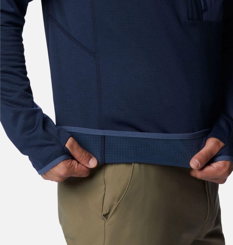 Navy Men's Columbia Triple Canyon Half Zip Pullover | OHSCJ-9436