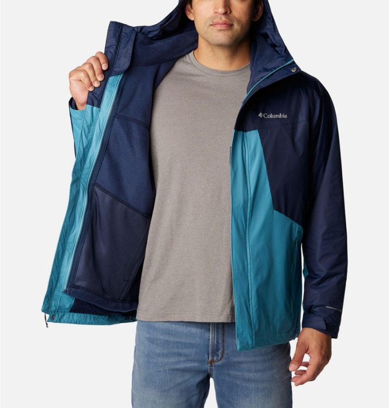 Navy Men's Columbia Tunnel Falls Interchange 3 In 1 Jackets | UBFMS-4690