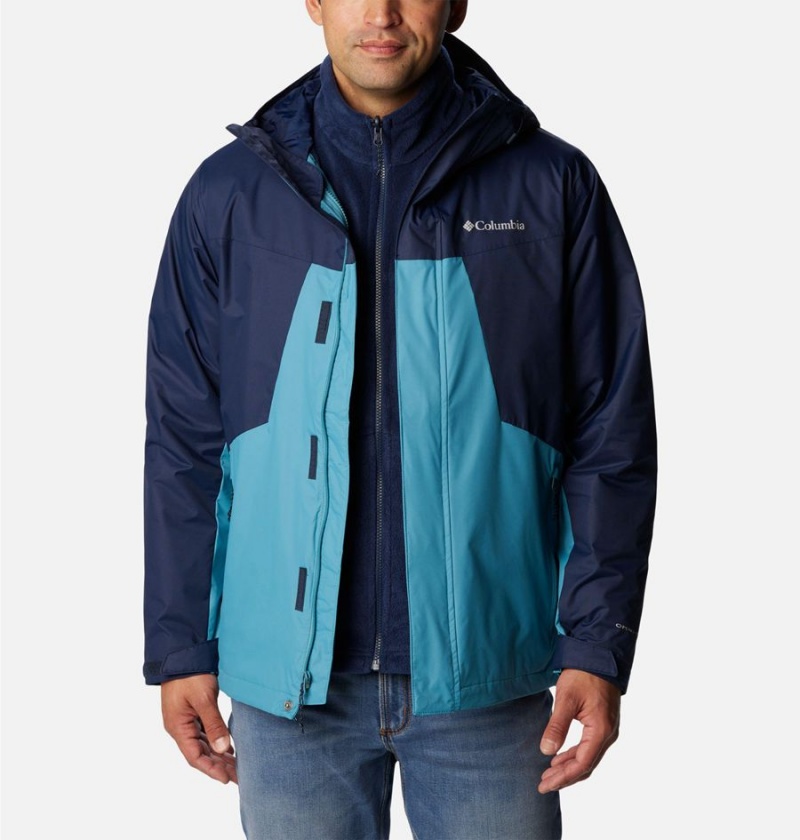 Navy Men's Columbia Tunnel Falls Interchange 3 In 1 Jackets | UBFMS-4690