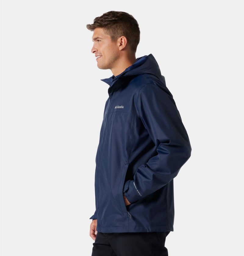 Navy Men's Columbia Watertight II Rain Jacket | CUYHF-5948