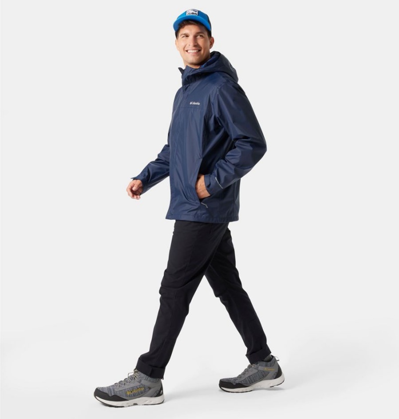 Navy Men's Columbia Watertight II Rain Jacket | CUYHF-5948