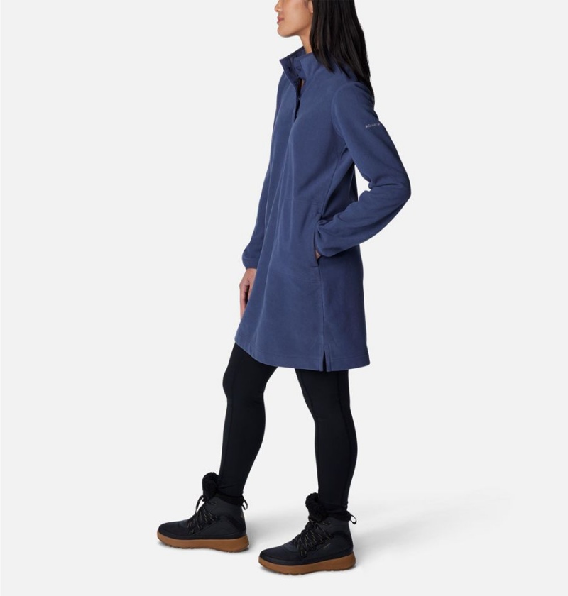 Navy Women's Columbia Anytime Fleece Dress | PHIZE-7453