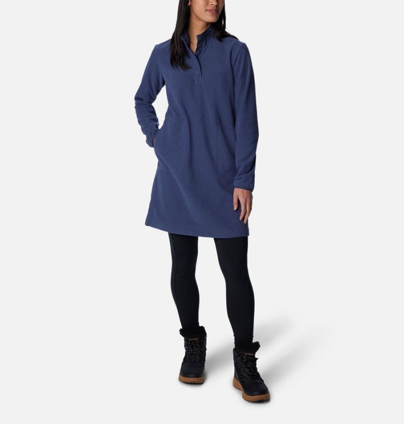 Navy Women\'s Columbia Anytime Fleece Dress | PHIZE-7453