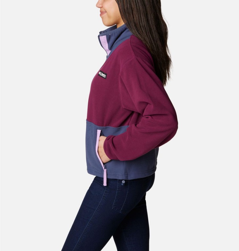 Navy Women's Columbia Back Bowl Full Zip Fleece Jacket | IQMXP-5721