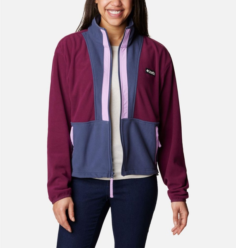 Navy Women's Columbia Back Bowl Full Zip Fleece Jacket | IQMXP-5721