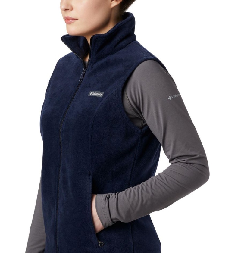 Navy Women's Columbia Benton Springs Fleece Vest | LJXWA-8709