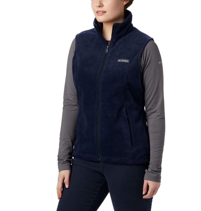 Navy Women\'s Columbia Benton Springs Fleece Vest | LJXWA-8709