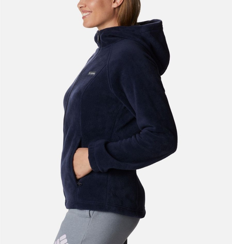 Navy Women's Columbia Benton Springs Full Zip Hoodie Fleece Jacket | KRQND-9012