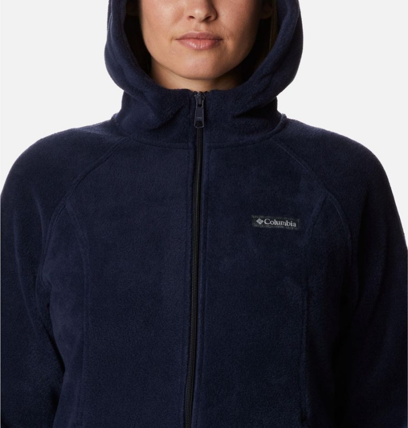 Navy Women's Columbia Benton Springs Full Zip Hoodie Fleece Jacket | KRQND-9012