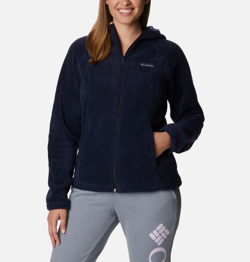 Navy Women\'s Columbia Benton Springs Full Zip Hoodie Fleece Jacket | KRQND-9012