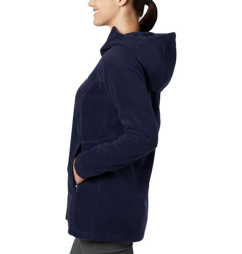 Navy Women's Columbia Benton Springs II Long Hoodie Fleece Jacket | GOYKJ-0598