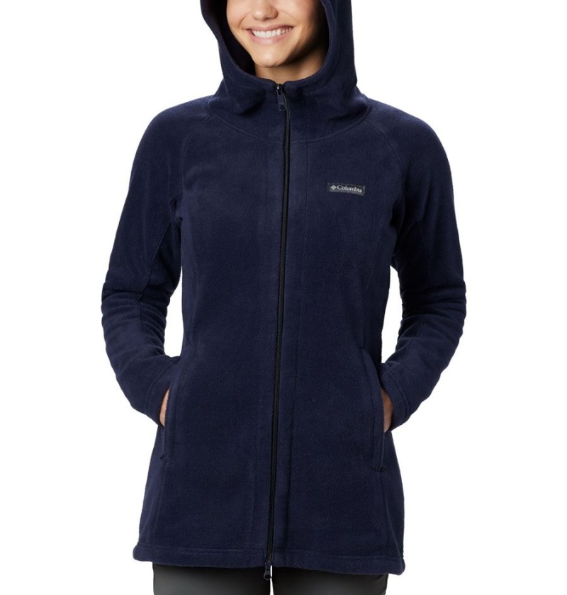 Navy Women's Columbia Benton Springs II Long Hoodie Fleece Jacket | GOYKJ-0598