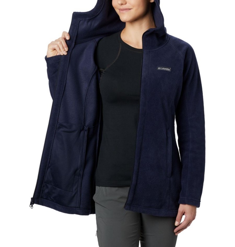 Navy Women's Columbia Benton Springs II Long Hoodie Fleece Jacket | GOYKJ-0598