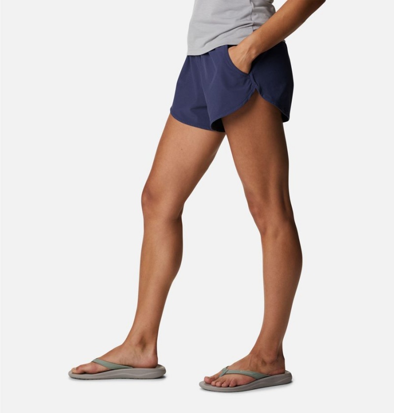 Navy Women's Columbia Bogata Bay Stretch Shorts | NOHLX-0561