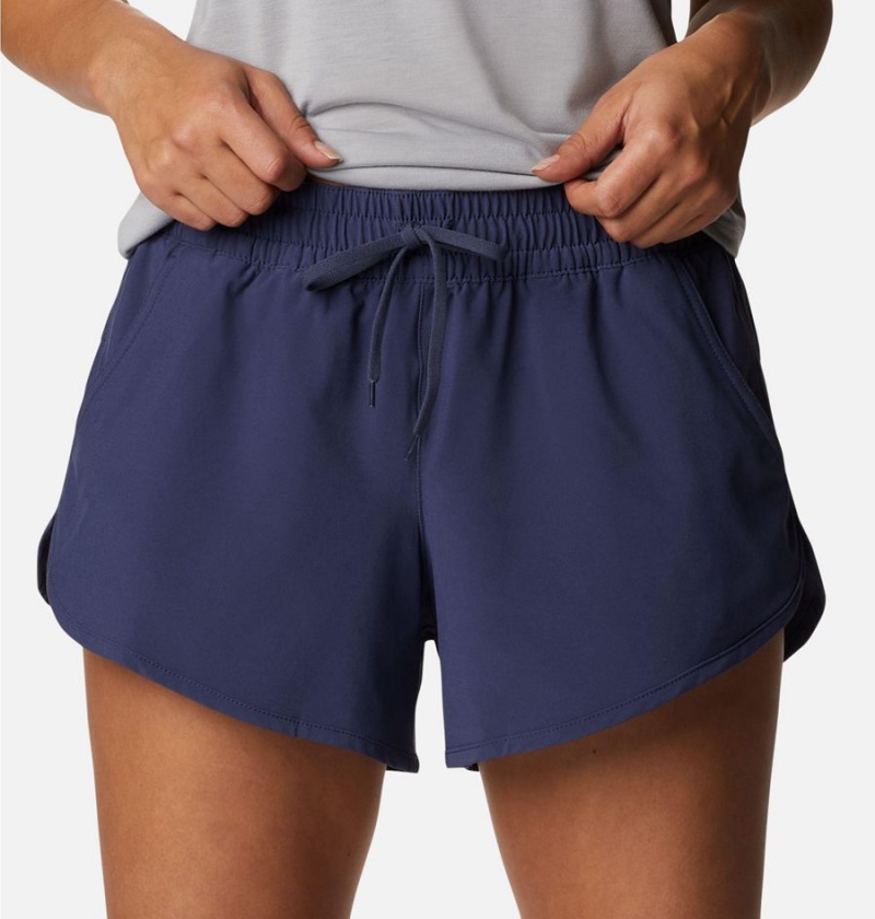 Navy Women's Columbia Bogata Bay Stretch Shorts | NOHLX-0561