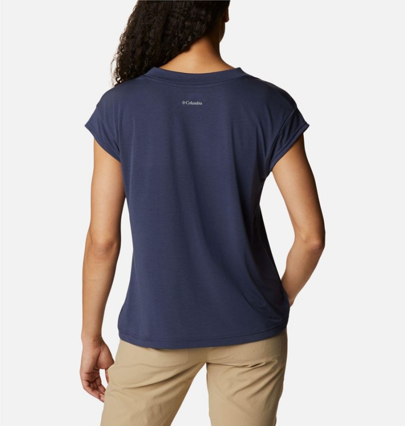 Navy Women's Columbia Boundless Beauty T-Shirt | WJSZL-4937