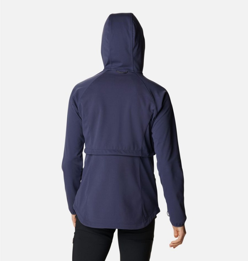 Navy Women's Columbia Canyon Meadows Softshell Jackets | QLJNV-7602