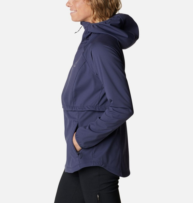 Navy Women's Columbia Canyon Meadows Softshell Jackets | QLJNV-7602